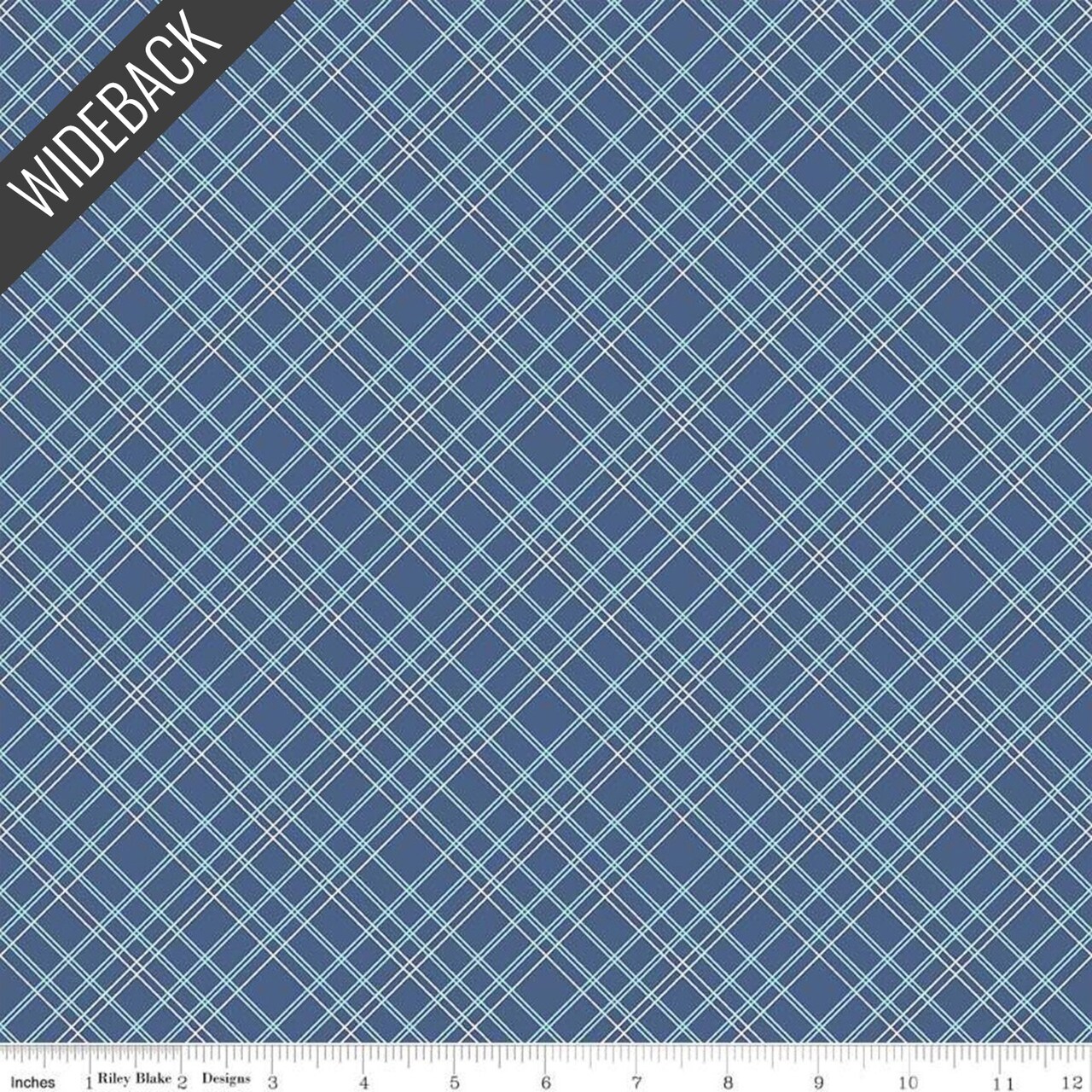 Plaids Wideback (108 Inch) in Blue (wb6422-blue) | Bee Plaids | Lori Holt | Riley Blake